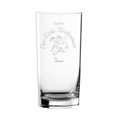 Etched Wedding Character Hi Ball Glass