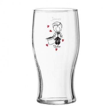 Graffiti Wedd Character Tulip Pint Glass