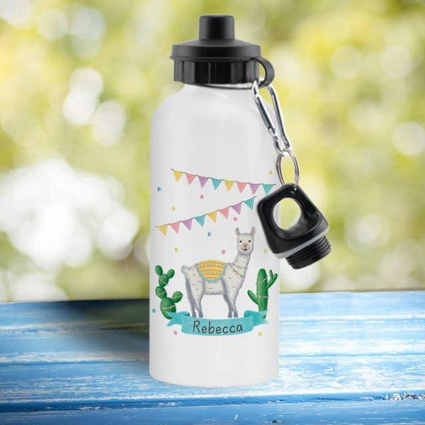 Llama Fiesta White Drinks Bottle