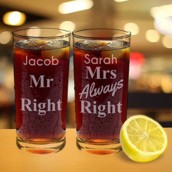 Mr & Mrs Always Right Glass Set