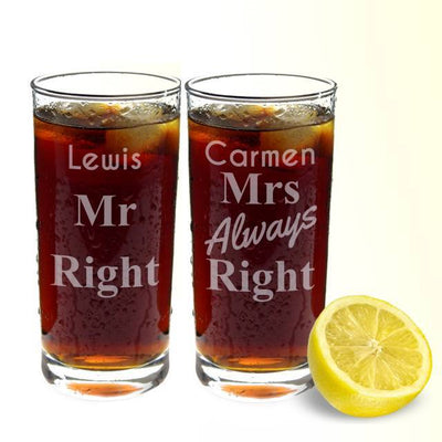 Mr & Mrs Always Right Glass Set