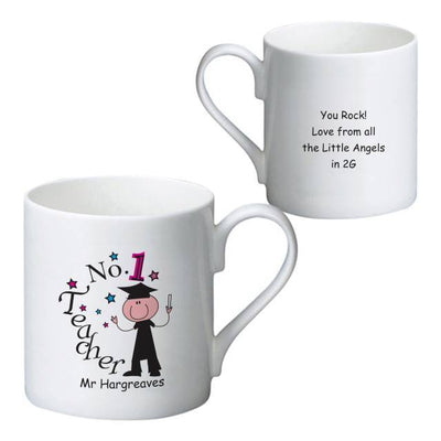 No1 Teacher Male Bone China Mug