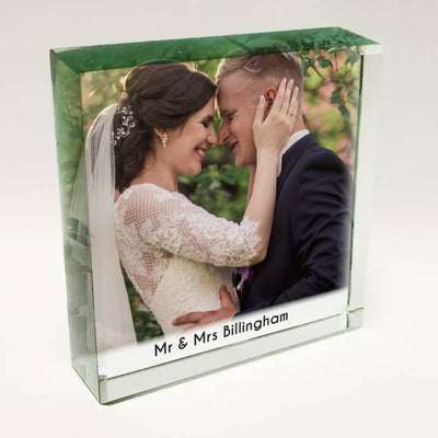 Personalised Photo Jade Glass Block