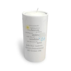 Showers of Love Memorial Round Tea Light Holder