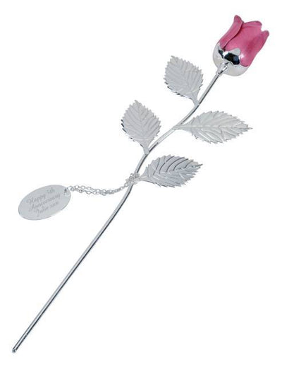 Silver Plated Pink Rose