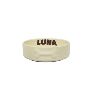 Small Cream Ceramic Pet Bowl