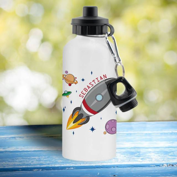 Space Rocket White Drinks Bottle