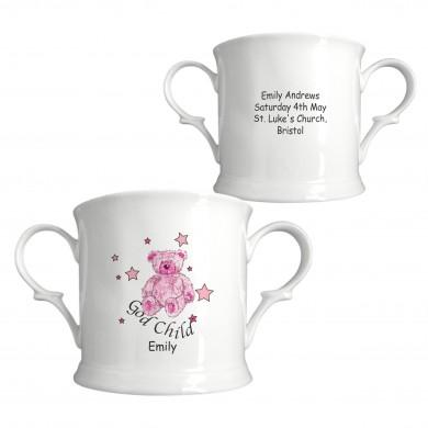 Teddy & Stars Pink Godchild China Loving Cup