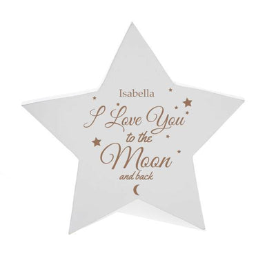 To The Moon & Back Wooden Star Plaque