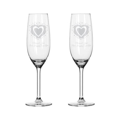 Vintage Heart Pair of Flutes
