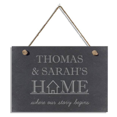 Where our story begins Slate Hanging Sign